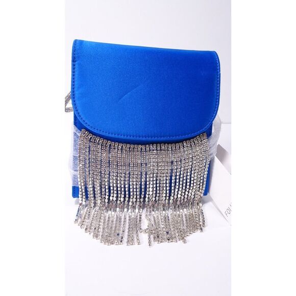 VERONICA BEARD Folklore Fringe Loop Bag Black Clutch Shoulder Bag $570 BLUE - Picture 13 of 14